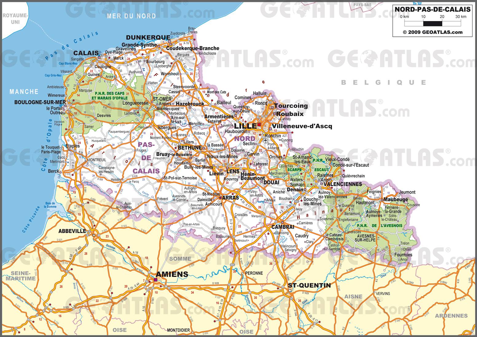 Carte de Bretagne Nord