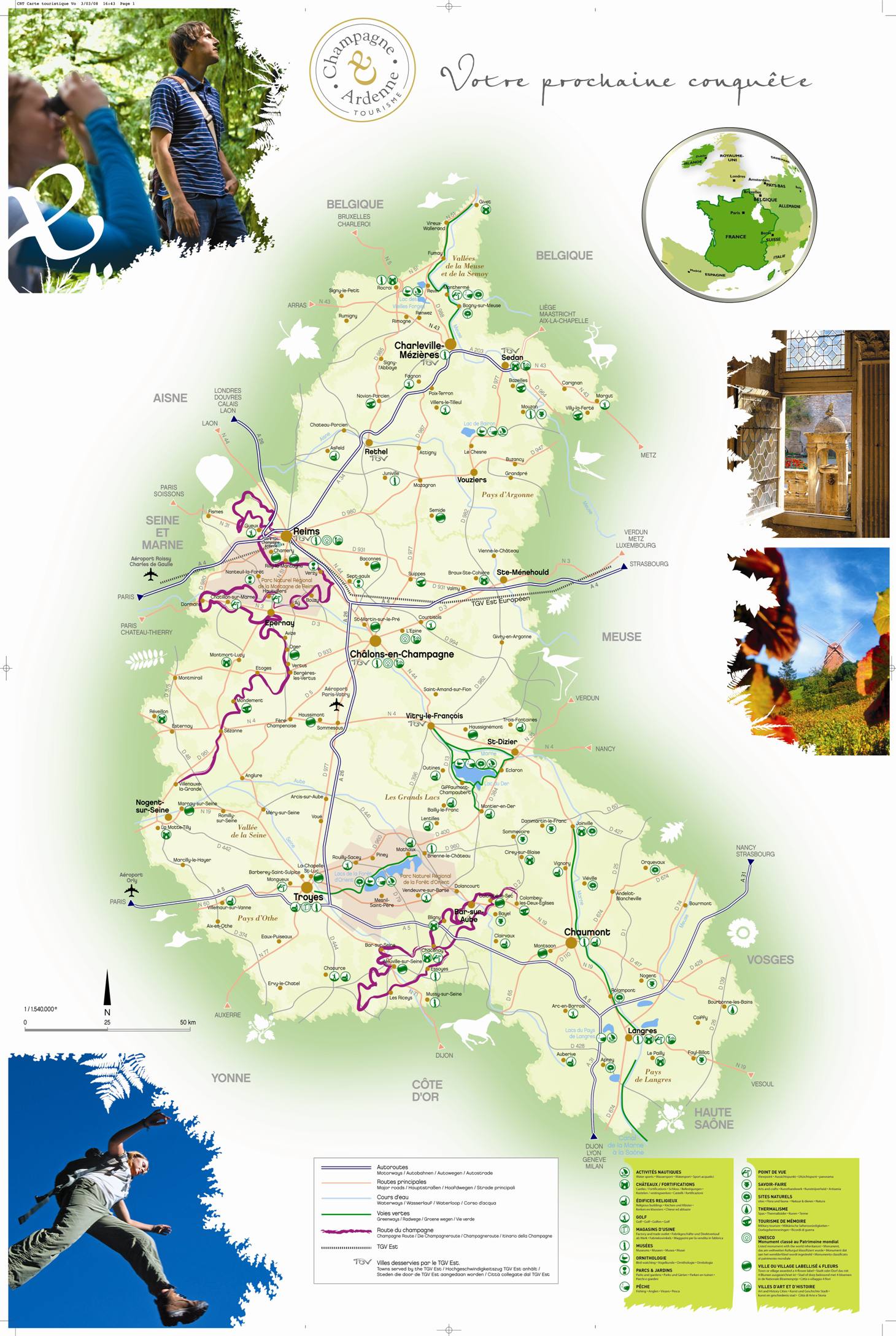 Carte des sites touristiques de la Champagne-Ardenne Carte des sites touristiques de la Champagne-Ardenne