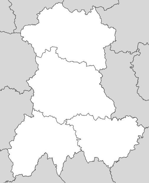 Carte vierge de la région Auvergne