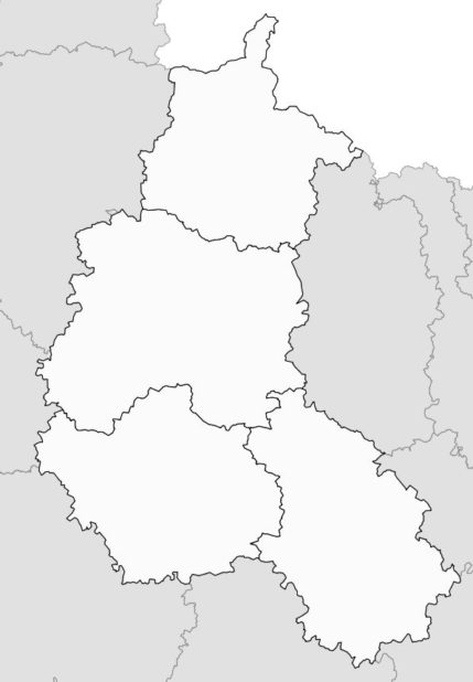 Carte vierge des départements de la Champagne-Ardenne