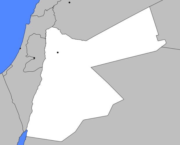 Carte vierge de la Jordanie