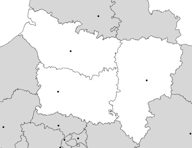 Carte vierge de la Picardie