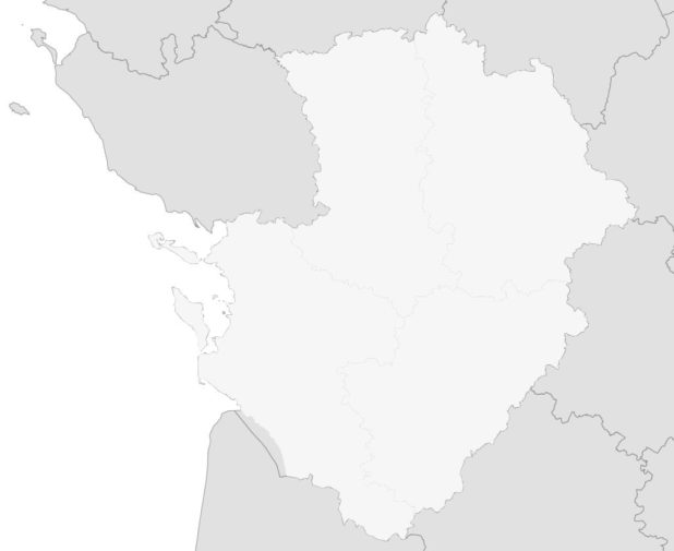 Carte vierge de la région Poitou-Charente