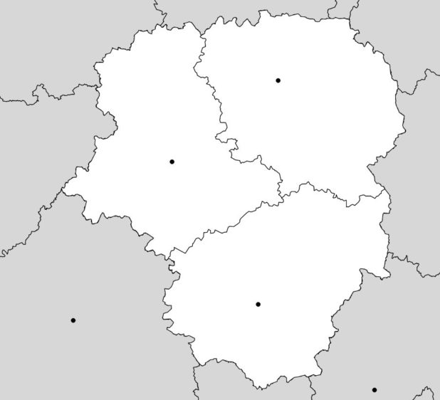 Carte vierge du Limousin