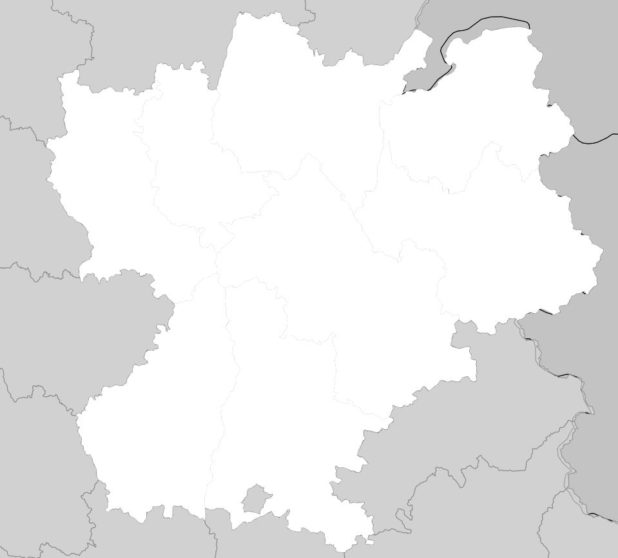 Carte vierge Rhône-Alpes