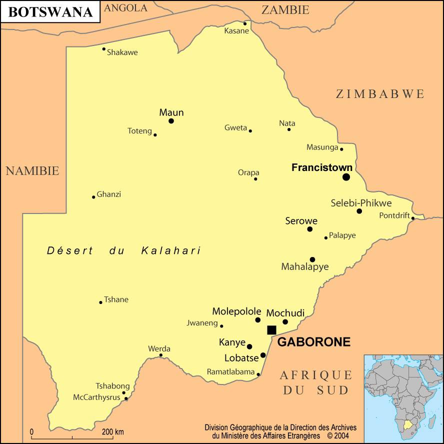 botswana carte afrique