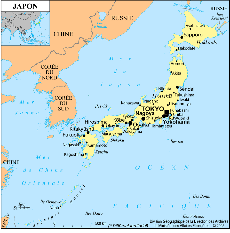 4 îles principales du japon