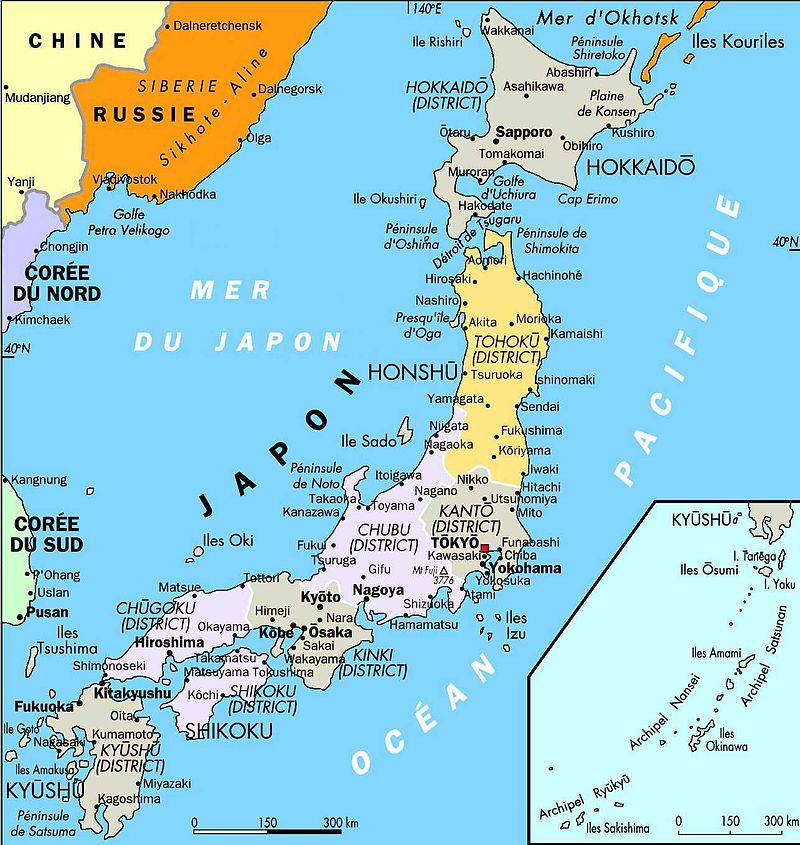 Carte des villes du Japon Carte des villes du Japon