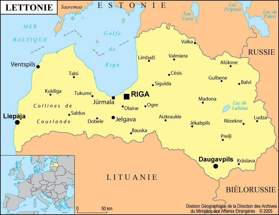 lettonie carte du monde