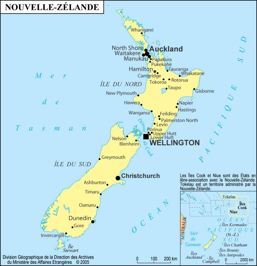 carte routière de nouvelle Zélande
