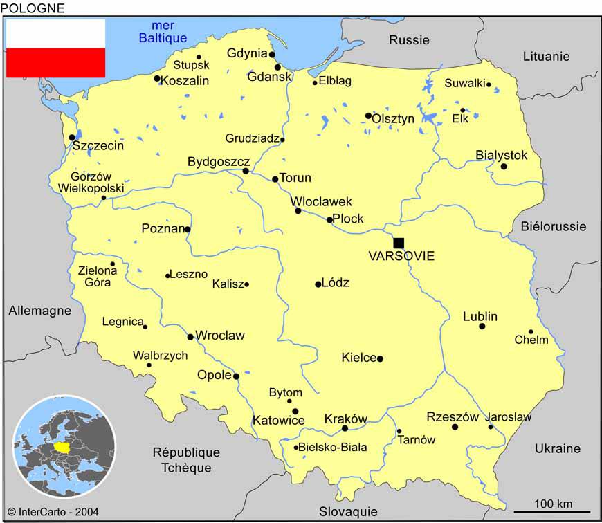Carte de la Pologne - Plusieurs cartes du pays de l'Est de ... Carte de la Pologne - Plusieurs cartes du pays de l'Est de ...