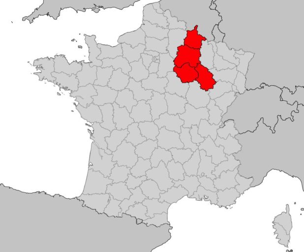 Champagne-Ardenne sur une carte de France