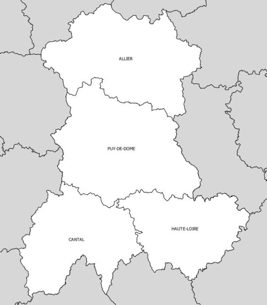 Départements de la région Auvergne