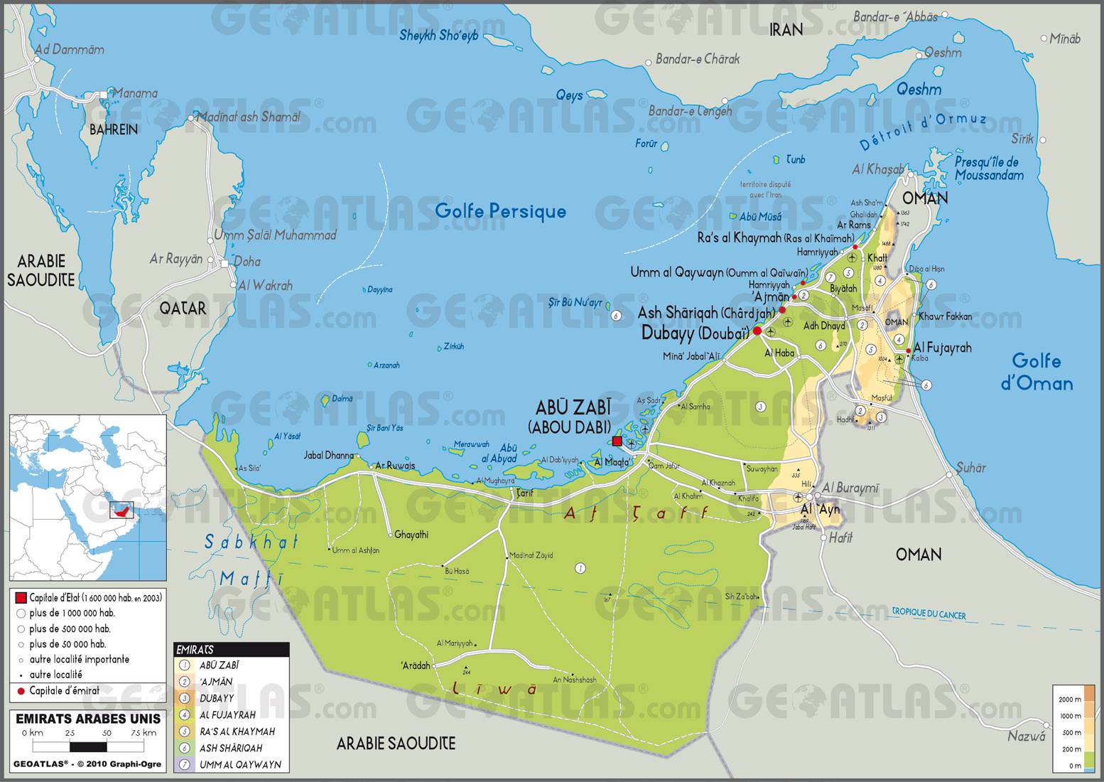 Emirats arabes unis carte Emirats arabes unis carte