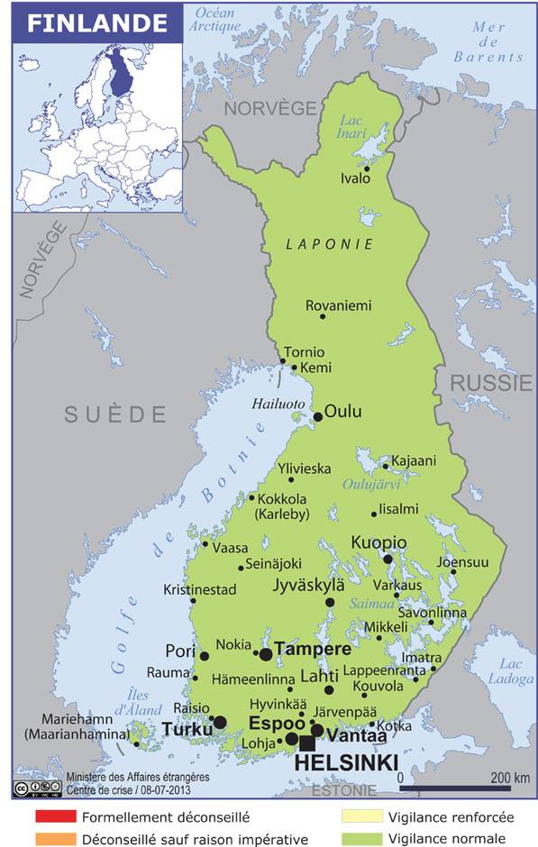 carte de la finlande