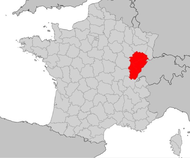 Franche-Comté sur une carte de France