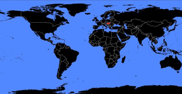 Hongrie sur une carte du monde