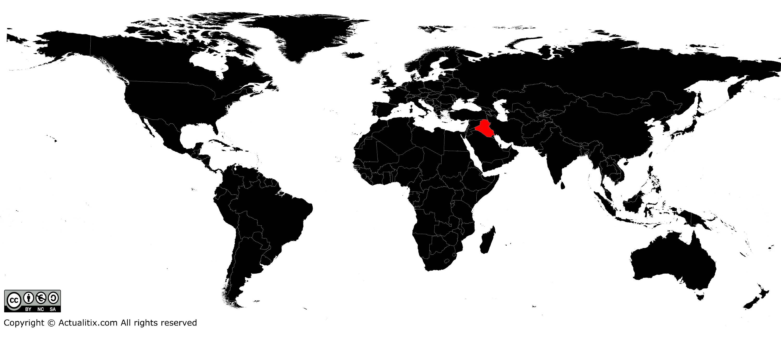 Irak sur une carte du monde
