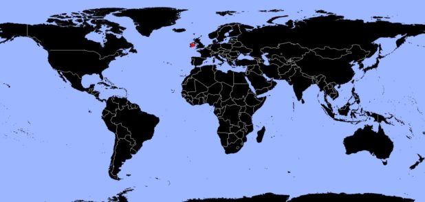 Irlande sur une carte du monde