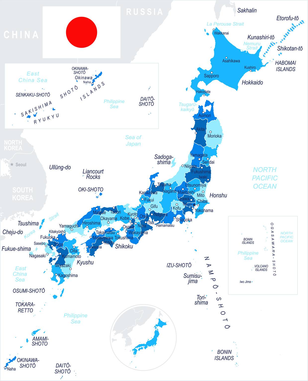 carte détaillée du japon