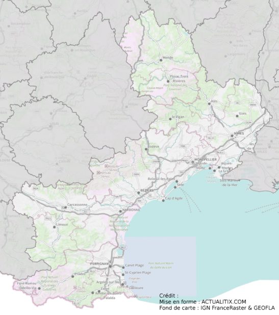 Languedoc-Roussillon carte (région)