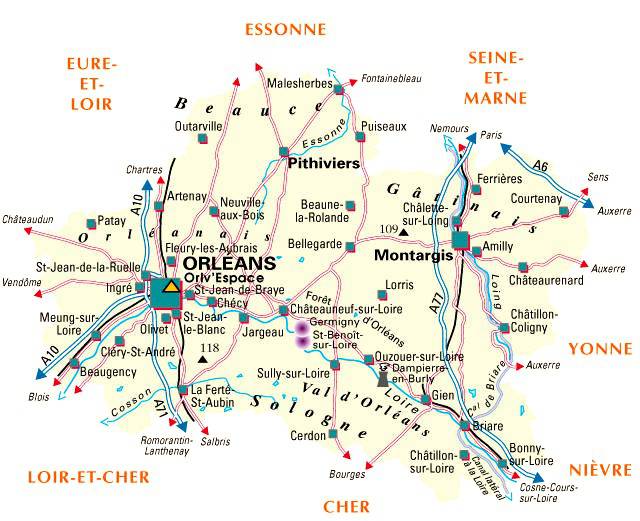Loiret carte Loiret carte