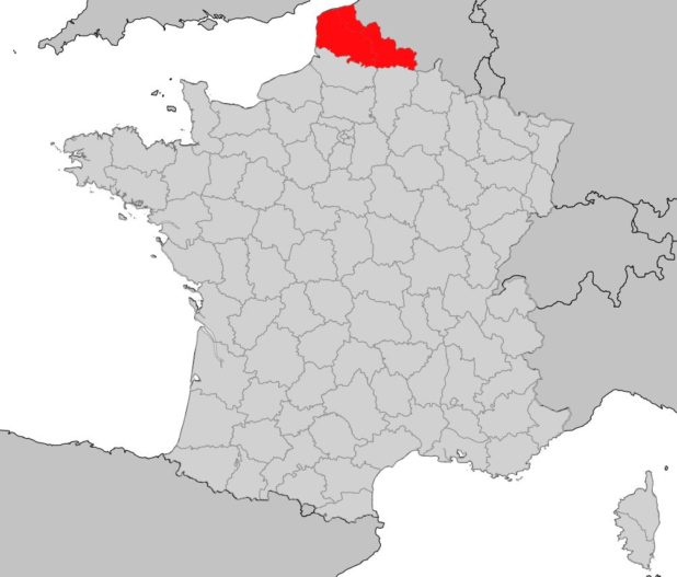 Nord-Pas-de-Calais sur une carte de France