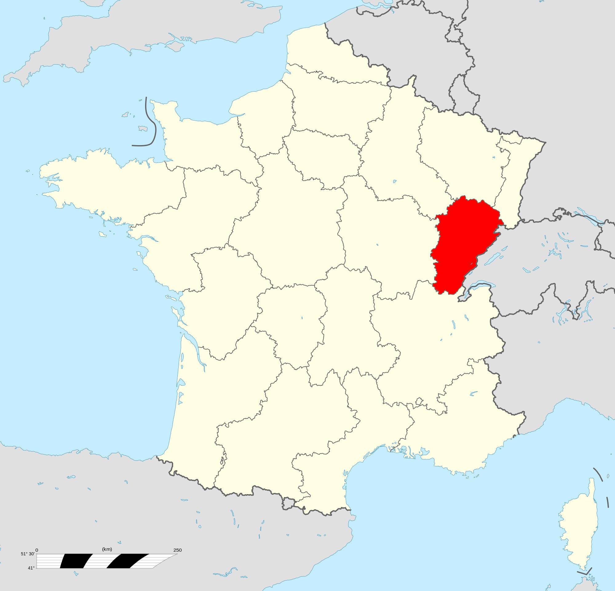 Où se trouve la région Franche-Comté ?