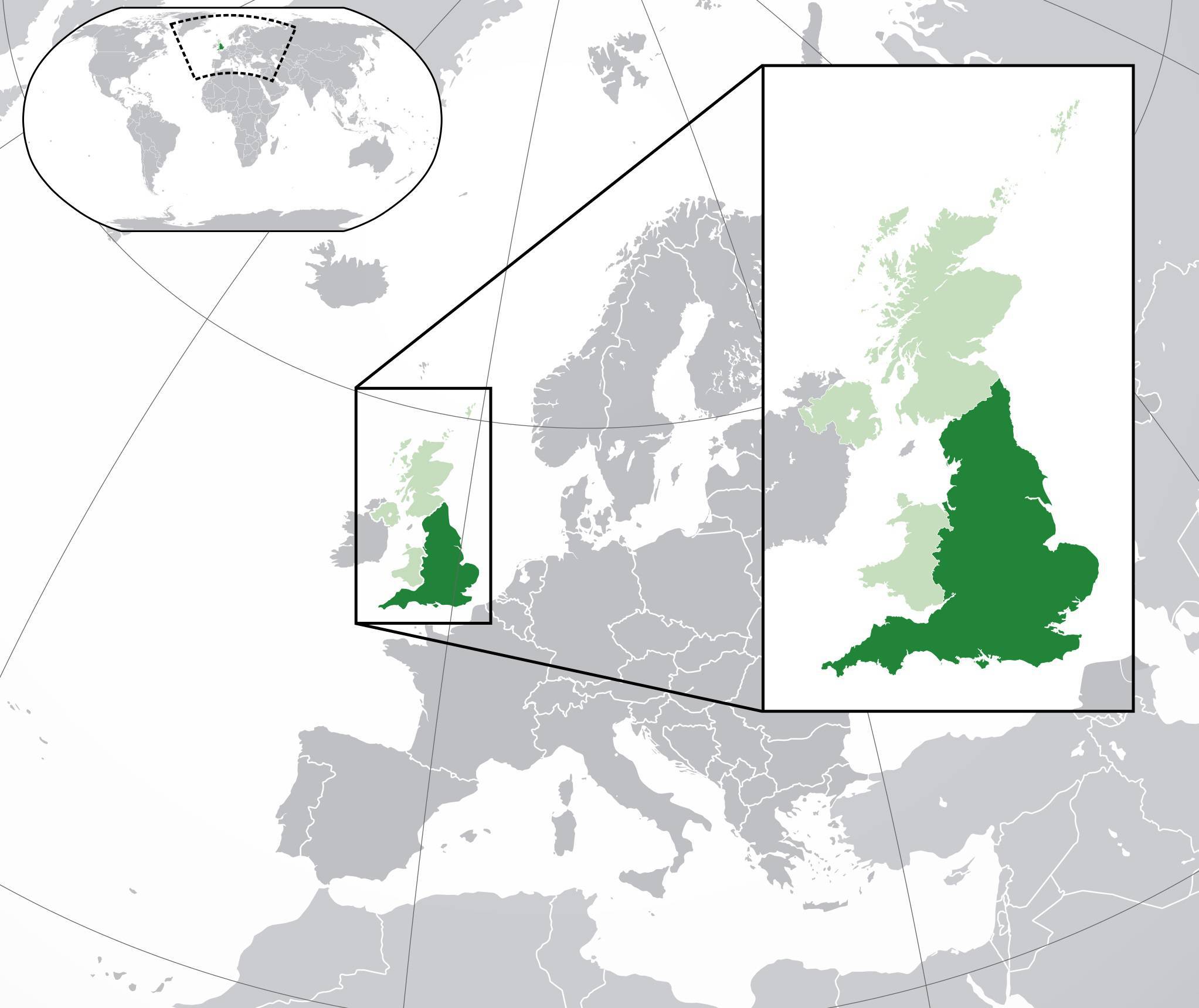 Angleterre sur une carte de l'Europe Angleterre sur une carte de l'Europe