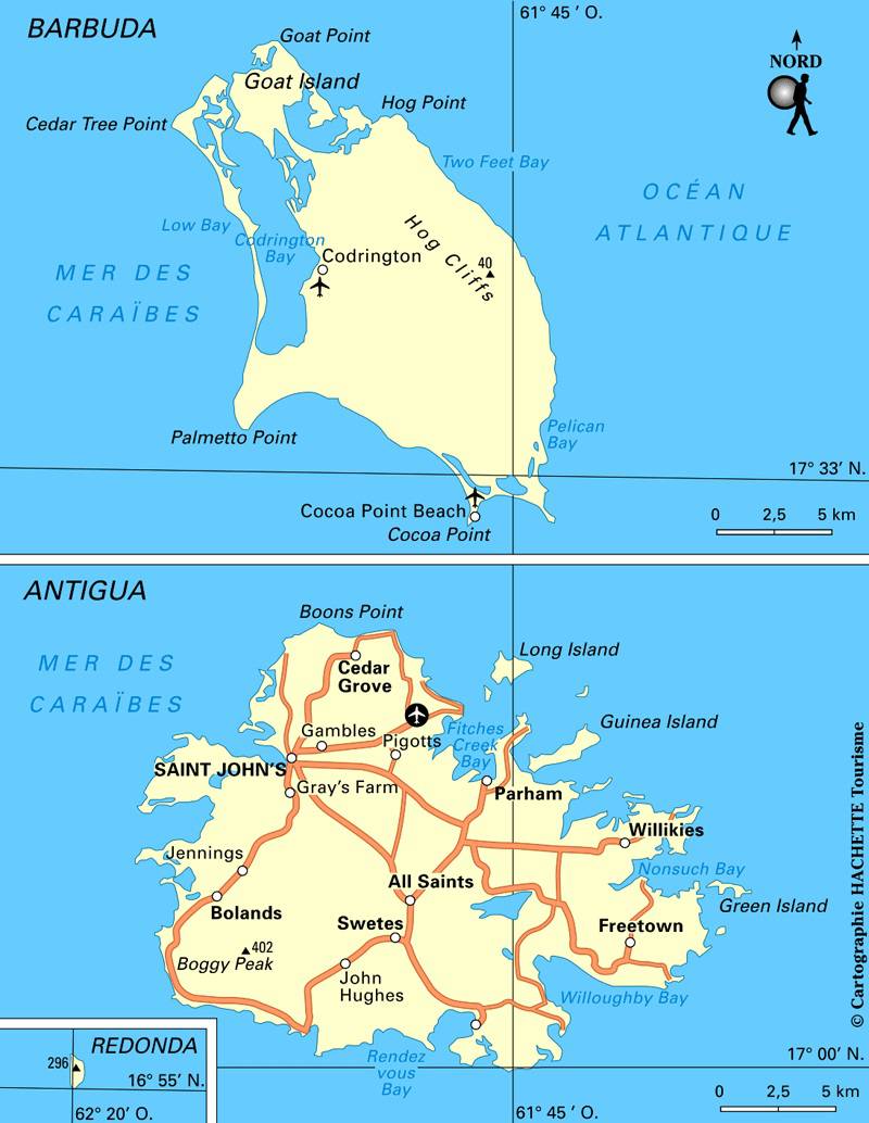 Antigua-et-Barbuda carte Antigua-et-Barbuda carte