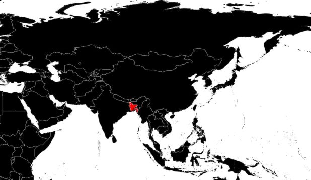 Bangladesh sur une carte d'Asie