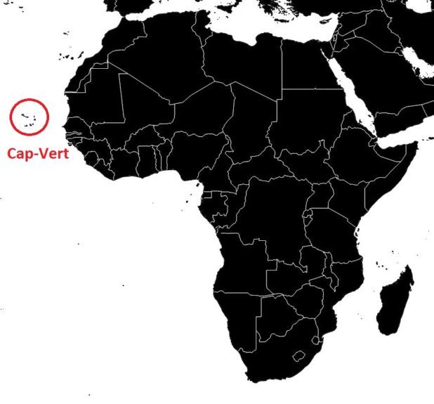 Cap-Vert sur une carte de l'Afrique