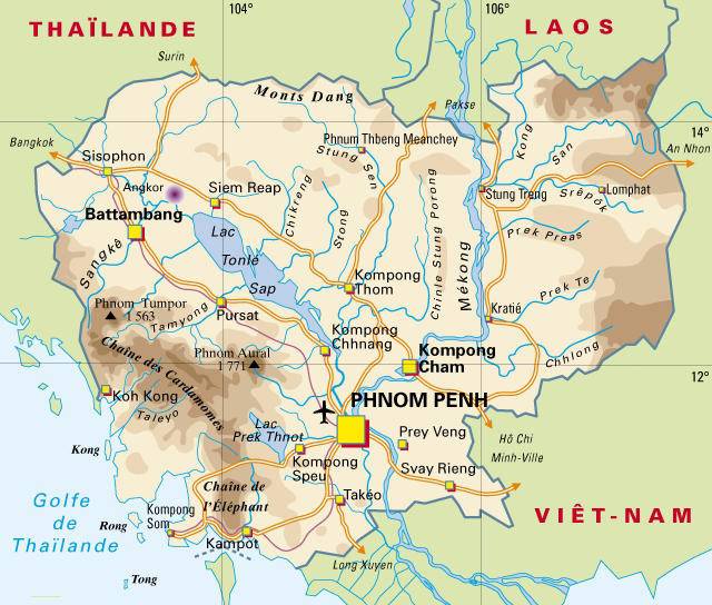 Carte administrative du Cambodge Carte administrative du Cambodge
