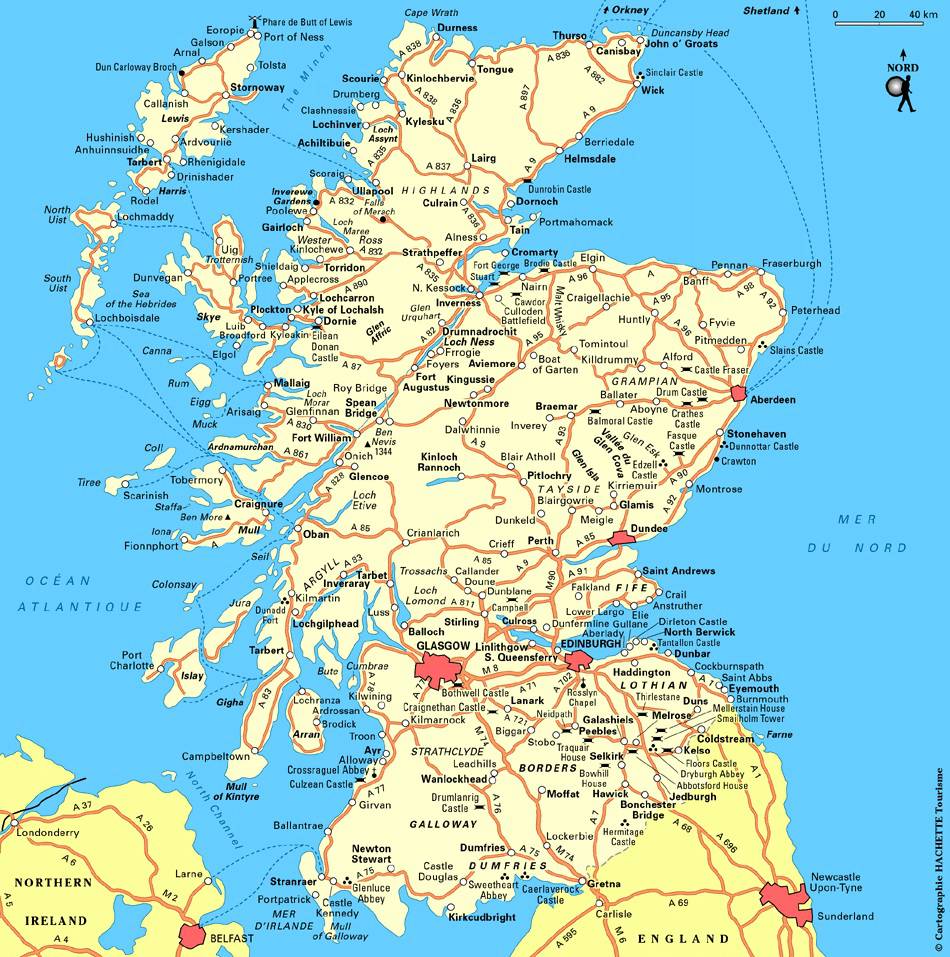 Carte administrative de l'Écosse Carte administrative de l'Écosse