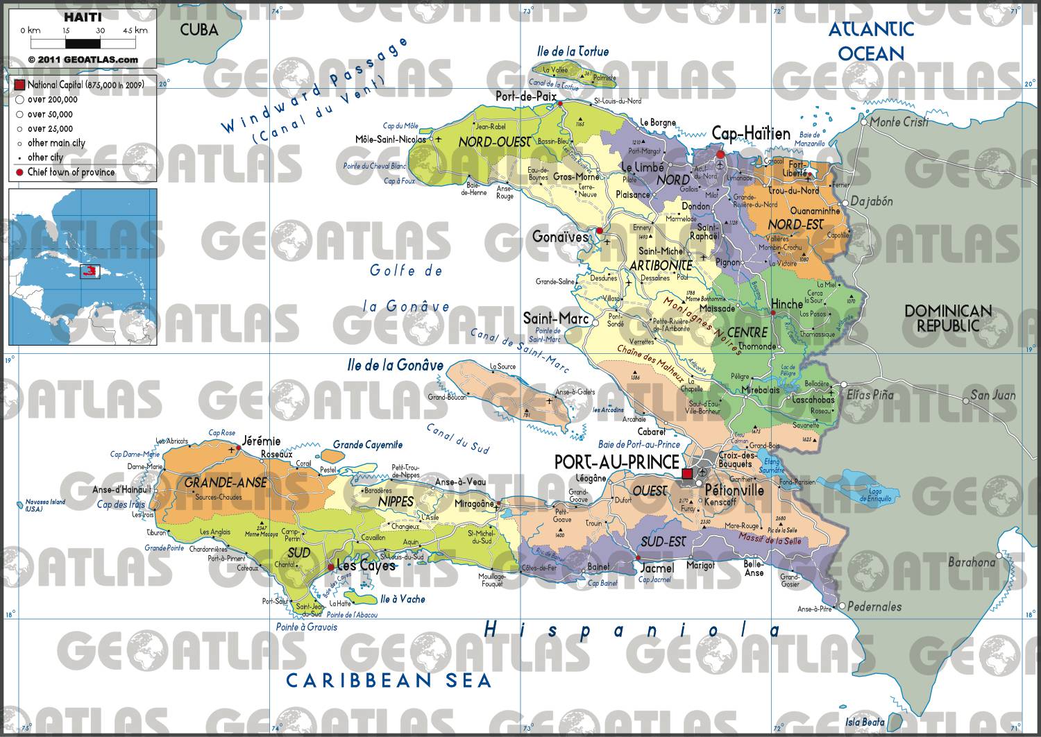 Carte administrative d'Haïti Carte administrative d'Haïti