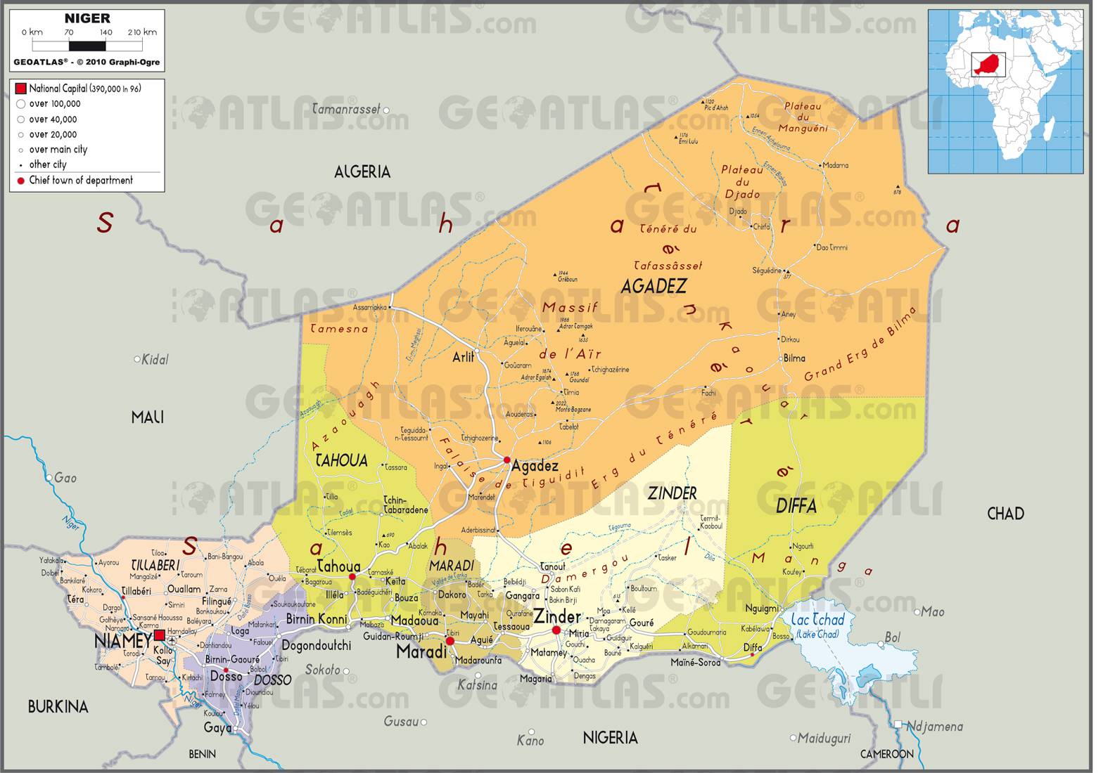 Carte administrative du Niger Carte administrative du Niger