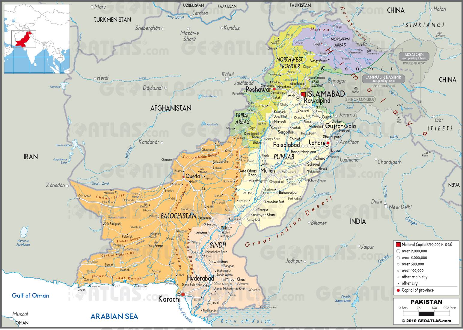 Carte administrative du Pakistan Carte administrative du Pakistan