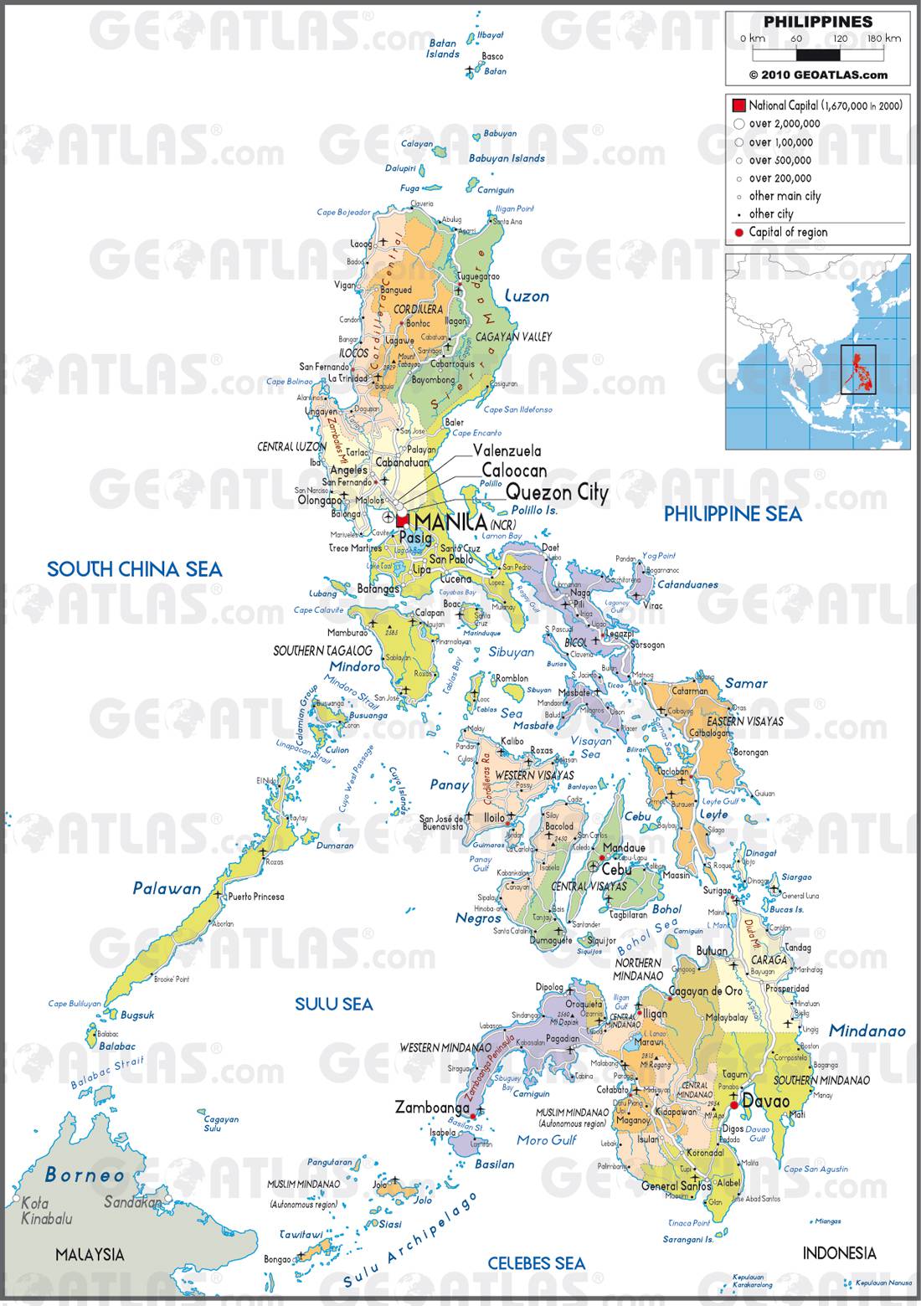 Carte administrative des Philippines Carte administrative des Philippines