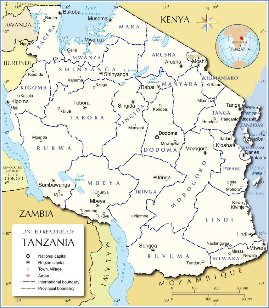 carte de la tanzanie