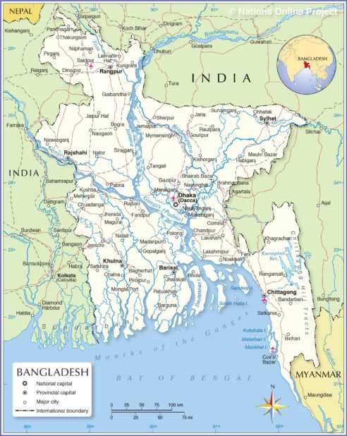 Carte du Bangladesh