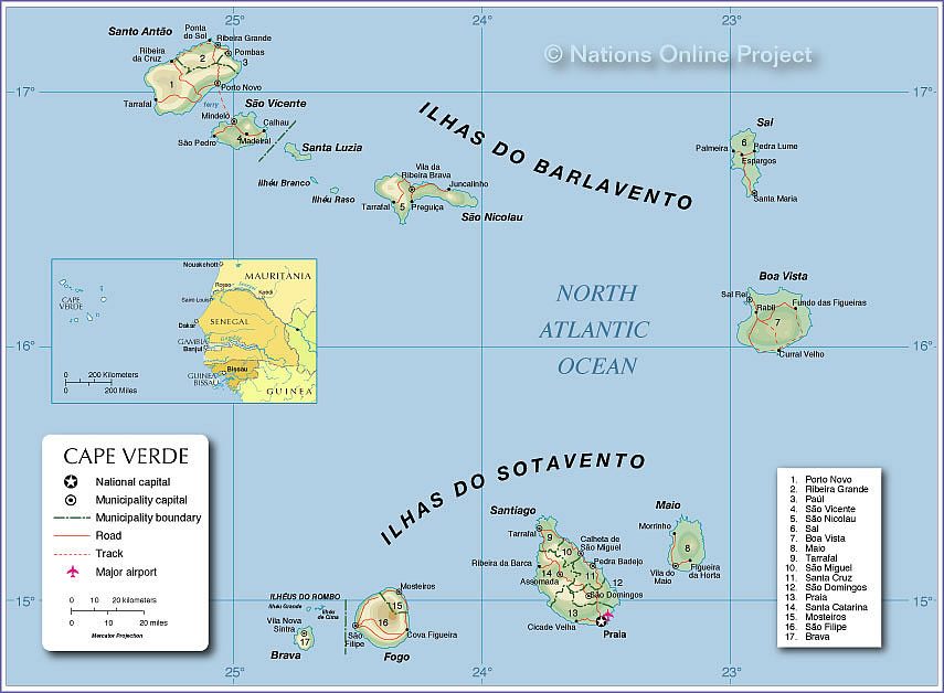 Carte Du Cap Vert Plusieurs Cartes Du Pays Au Large De L