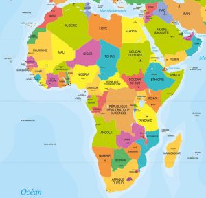 Capitales en Afrique avec une carte du continent pour les emplacements