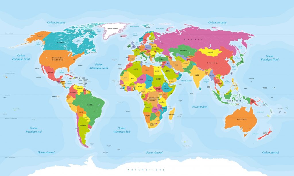 Carte des capitales du monde