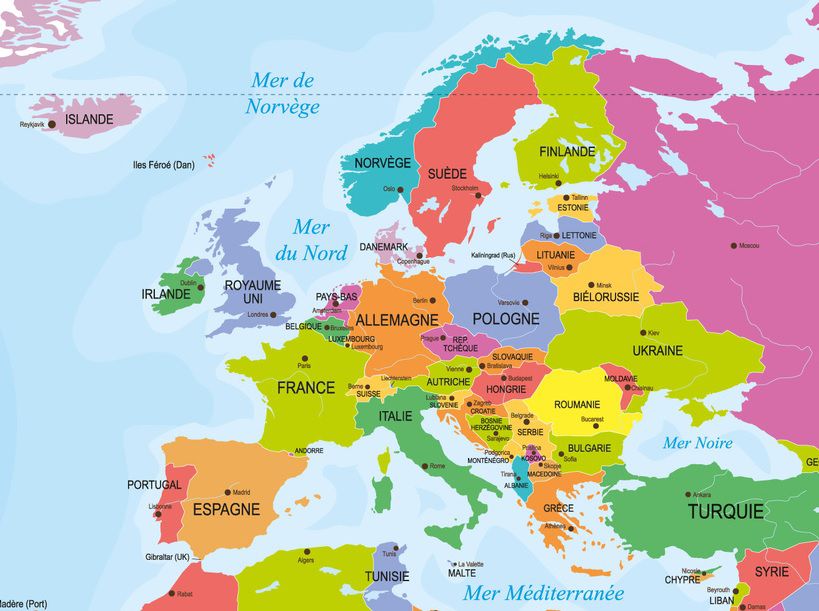 carte pays europe