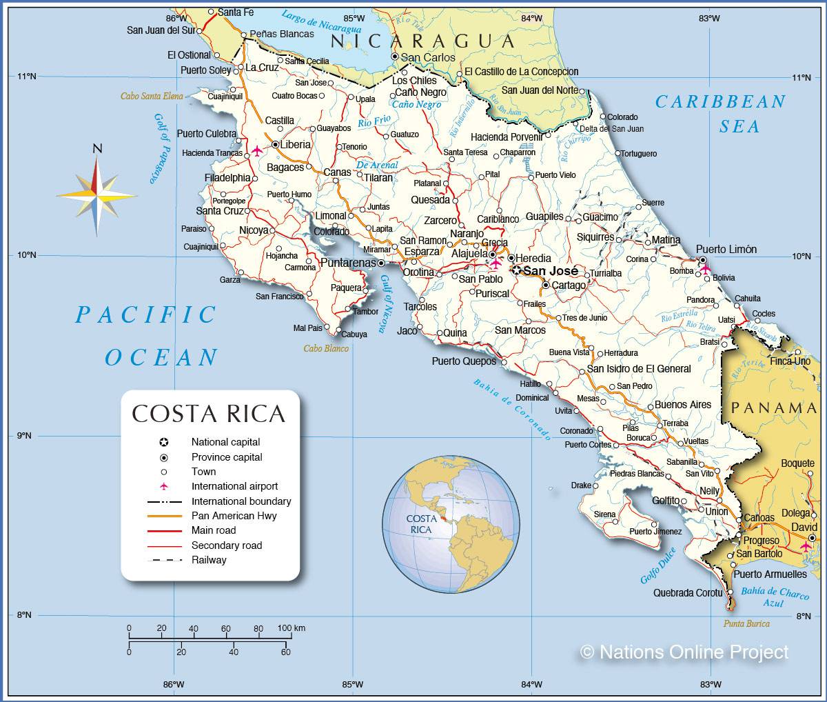 costa rica carte du monde