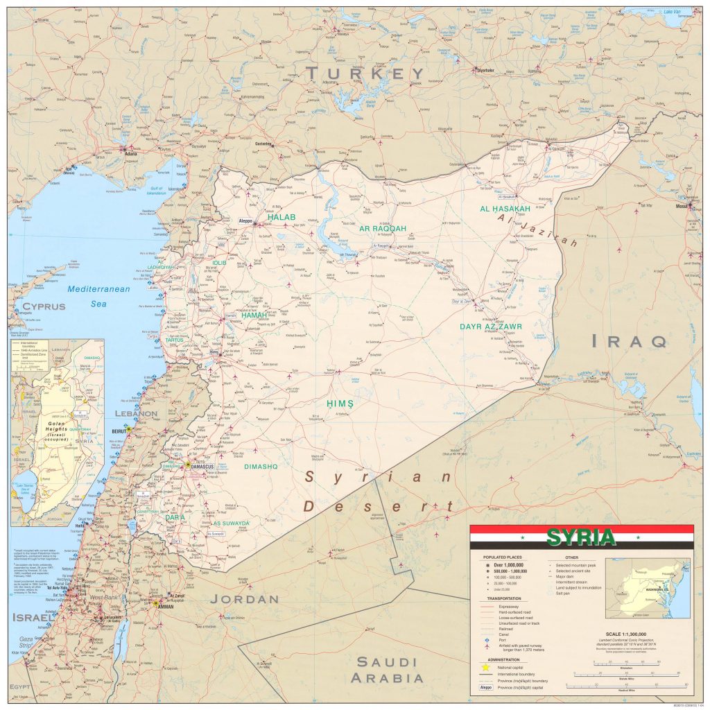Carte détaillée de la Syrie Carte détaillée de la Syrie