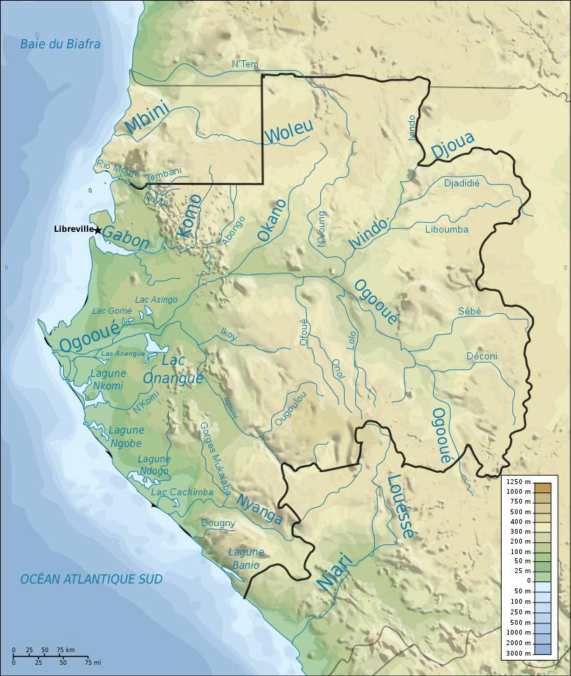 Carte des fleuves du Gabon Carte des fleuves du Gabon