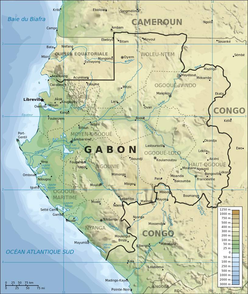 Carte géographique du Gabon Carte géographique du Gabon