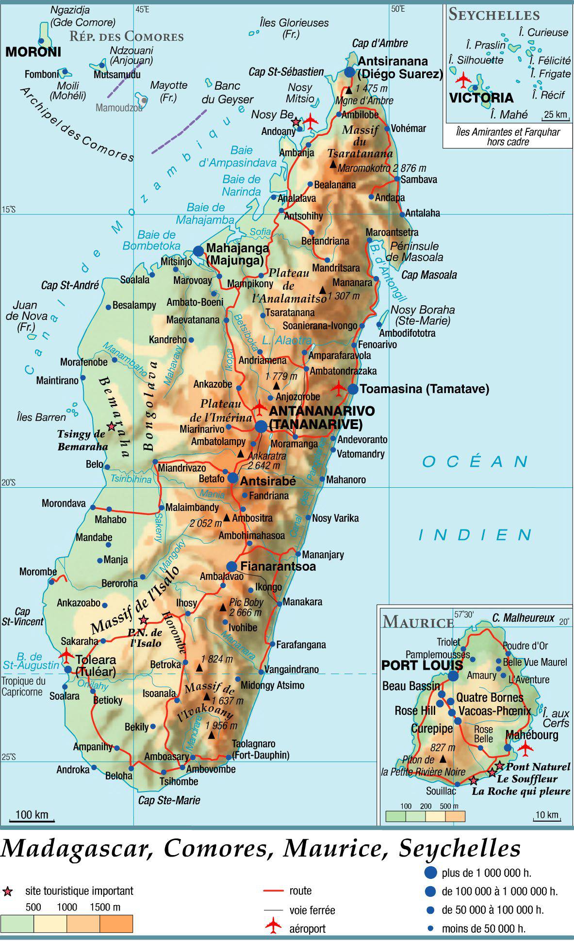 Carte géographique de l'Île Maurice Carte géographique de l'Île Maurice