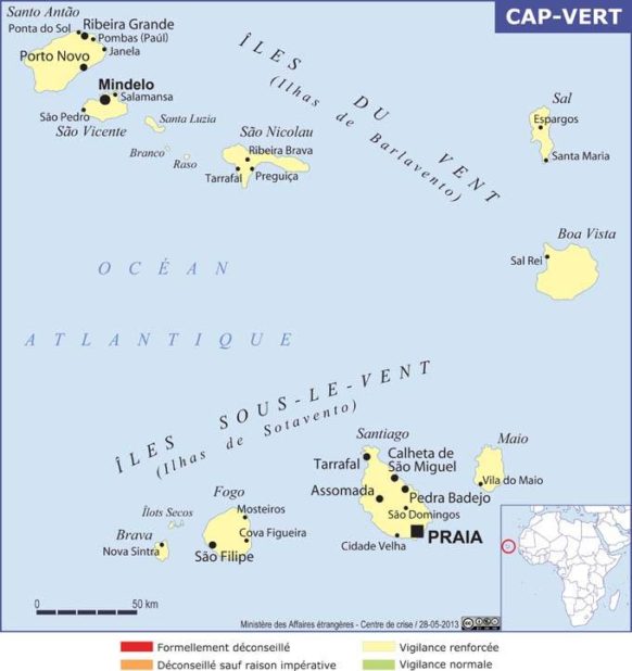 Carte des îles du Cap-Vert